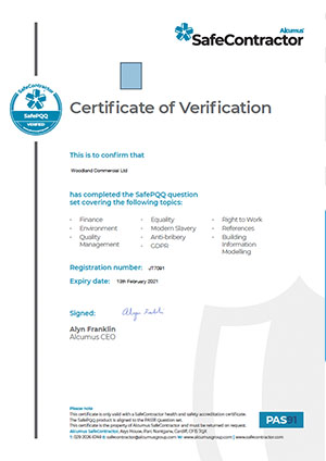 Safecontractor PQQ Certificate