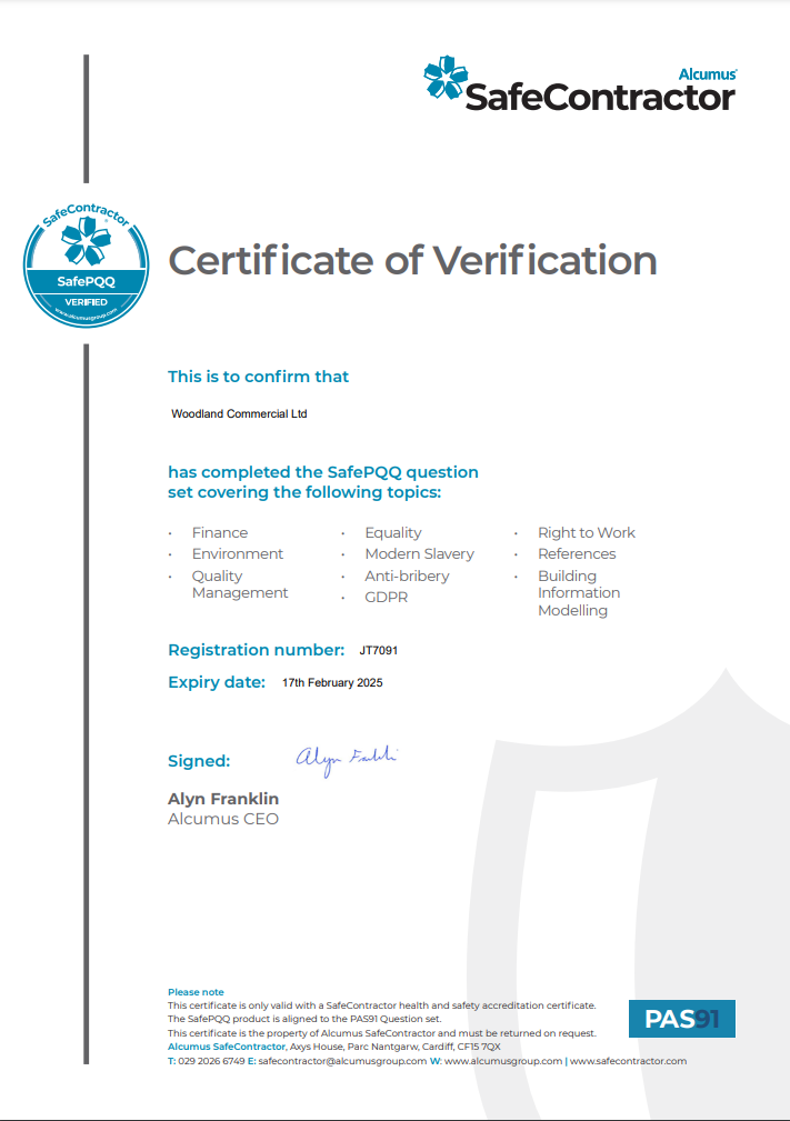 Safecontractor PQQ Certificate